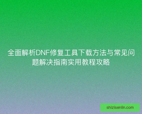 全面解析DNF修复工具下载方法与常见问题解决指南实用教程攻略