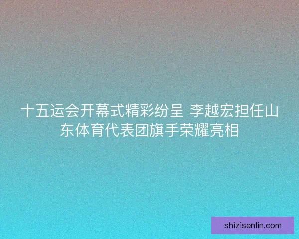 十五运会开幕式精彩纷呈 李越宏担任山东体育代表团旗手荣耀亮相